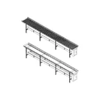image of Piper Products SRC-16 Stainless Steel PVC-Rollers Tray Make-Up Conveyor - 16'L