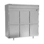 image of Beverage Air PRD3HC-1AHS 78" 3-Section Pass-Thru Refrigerator w/ 12 Solid Half-Doors, Top Mounted, 74 cu. ft.