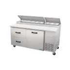 image of Pro-Kold PPT 67 21 67" 2-Section Refrigerated Pizza Prep Table w/ 2 Drawers & 1 Door