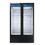 image of Pro-Kold VC 49 54" 2-Section Swing Glass Door Merchandiser Refrigerator in Black, 41.6 cu. ft.