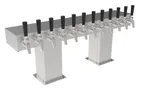 image of Perlick 3780-8B Bridge Tee Tower – Air‑Cooled Stainless Steel, 8 Faucets, 7‑12 Taps, Draft Beer