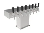 image of Perlick 3780S8B Wide Base Tee Tower - Air-Cooled Beer Dispenser, Steel, 8 630SS Faucets, 7-12 Taps
