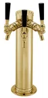 image of Perlick 4016TF1 Draft Beer Dispensing Tower, Tarnish-Free Brass Finish, 2 Faucet