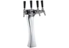 image of Perlick 4043-4B Panther Draft Beer Dispensing Tower, Polished Chrome Finish, 4 Faucets
