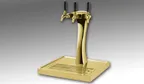image of Perlick 4043GD-3B Panther Draft Beer Dispensing Tower, Tarnish-Free Gold Finish, 3 Faucets