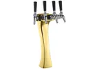 image of Perlick 4043GD-4B Panther Draft Beer Dispensing Tower, Tarnish-Free Gold Finish, 4 Faucets