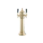image of Perlick 4053GD2B Napoli Draft Beer Dispensing Tower, Gold-Plated Brass Finish, 2 Faucets