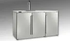 image of Perlick BBRN60 Refrigerated Back Bar Cabinet w/ 19 Cu Ft Capacity, 3 Solid Doors, Floor Drain