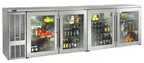 image of Perlick BBS108 Refrigerated Back Bar Cabinet w/ 33.5 Cu Ft Capacity, 4 Solid Doors, Digital