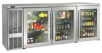 image of Perlick BBS84 Refrigerated Back Bar Cabinet w/ 24.8 Cu Ft Capacity, 3 Solid Doors, Floor Drain