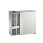 image of Perlick DDS36-BS-L-STK 36" Draft Beer Cooler, 1/2‑Barrel (33‑40°F), Black Vinyl/Steel, 1/6 HP R290