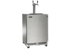 image of Perlick HC24RS4S-H0-SLFLT Wine Keg Cooler, 2‑Keg, Stainless, Draft Faucets, 23" W x 24" D x 38" H