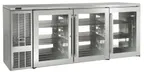 image of Perlick PTS84 84" Three Section Pass-Thru Back Bar Cabinet w/ 26.7 Cu Ft, 6 Hinged Doors, 60" W