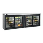 image of Perlick SDBR96 Refrigerated Back Bar Cabinet w/ 32.6 Cu Ft, 4 Sliding Glass Doors, Remote, 120V