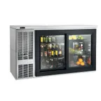image of Perlick SDBS60 Refrigerated Back Bar Cabinet w/ 14.8 Cu Ft, 2 Sliding Glass Doors, Digital, 120V