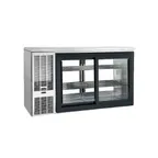 image of Perlick SDPS60 60" Two Section Pass-Thru Back Bar Cabinet w/ 15.8 Cu Ft, 4 Sliding Glass Doors