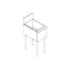 image of Perlick TS12U 12" Underbar Bottle Storage Bin w/ Open Chest, Insulated, Stainless Steel