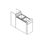 image of Perlick TS6CO2 6" Underbar Bottle Storage Bin, Filler Section w/ 2 Bottle Wells, Access Cutout