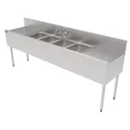 image of Perlick TS84M4-DB 84" Underbar Sink Units, 4 Compartment with 2 Drainboards