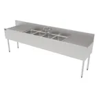 image of Perlick TS96M4-DB 24" Underbar Sink Units, 4 Compartment with 2 Drainboards
