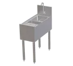 image of Perlick TSCE12PS 12" Underbar Sink Units, 1 Compartment with Glass Rinser - No Drainboard