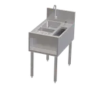 image of Perlick TSCE18PSTC-RC 18" Underbar Sink Units, 1 Compartment with Glass Rinser - No Drainboard