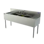 image of Perlick TSD64C 72" Underbar Sink Units, 4 Compartment with 2 Drainboards