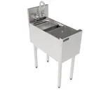 image of Perlick TSF12PS-SR Underbar Sink Units, 1 Compartment with Glass Rinser - No Drainboard