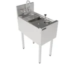 image of Perlick TSF14PS-SRT Underbar Sink Units, 1 Compartment with Glass Rinser- No Drainboard