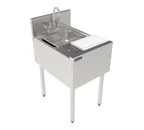 image of Perlick TSF18PS-SBR Underbar Sink Units, 1 Compartment with Glass Rinser & Cutting Board