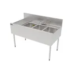 image of Perlick TSF48M3-DBL 48" Underbar Sink Units, 3 Compartment with Left Drainboard