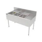 image of Perlick TSF48M3-DBR 48" Underbar Sink Units, 3 Compartment with 2 Drainboards