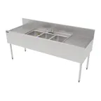 image of Perlick TSF72M3-DB 72" Underbar Sink Units, 3 Compartment with 2 Drainboards