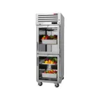 image of Turbo Air PRO-26-2R-G-N 28" 1-Section Reach-In Refrigerator w/ 2 Half Glass Doors, Top Mount, Stainless Steel, 26 cu. ft.