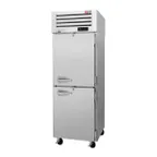 image of Turbo Air PRO-26-2R-N 28" 1-Section Reach-In Refrigerator w/ 2 Solid Half Doors, Top Mount, Stainless Steel, 25 cu. ft.