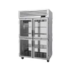 image of Turbo Air PRO-50-4H-G-PT 2-Section 8-Door Glass Heated Holding Cabinet, 48.7 cu ft, Stainless Steel