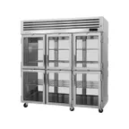 image of Turbo Air PRO-77-6H-G-PT 3-Section "Pass-Thru" Heated Holding Cabinet, 12 Glass Doors, 78.1 cu ft, Stainless Steel