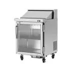 image of Turbo Air PST-28-G-N 27" One Section Sandwich / Salad Prep Table w/ 1 Glass Door, 8 Pans