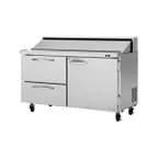 image of Turbo Air PST-60-D2R-N 60" Sandwich / Salad Prep Table w/ 2 Drawers & 1 Door, 16 Pans
