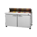 image of Turbo Air PST-60-N 60" Two Section Sandwich / Salad Prep Table w/ 2 Doors, 16 Pans