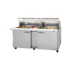 image of Turbo Air PST-72-30-N-CL 72" Mega Top Sandwich/Salad Prep Table w/ 2 Doors, 30 Pans