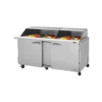 image of Turbo Air PST-72-30-N-SL 72" Mega Top Sandwich/Salad Prep Table w/ 2 Doors, 30 Pans