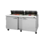 image of Turbo Air PST-72-N(-AL) 72" Two Section Sandwich / Salad Prep Table w/ 2 Doors, 18 Pans
