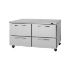 image of Turbo Air PUF-60-D4-N 60" 2-Section Undercounter Freezer w/ 4 Drawers, 17 cu. ft.