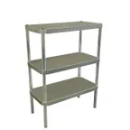 image of Prairie View A244860-3 NSF Knock Down 3 Tier Aluminum Shelving Unit - 60"W x 24"D x 48"H
