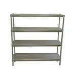 image of Prairie View A246048-4 NSF Knock Down 4 Tier Aluminum Shelving Unit - 48"W x 24"D x 60"H