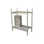 image of Prairie View KR204736 Aluminum Keg Rack with 4 Kegs Capacity and 2 Shelves