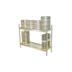 image of Prairie View KR204760 Aluminum Keg Rack with 8 Kegs Capacity and 2 Shelves