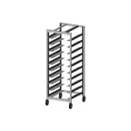 image of Prairie View LUGCT10-OTR 10, 10 Pan Mobile Aluminum Oval Tray End Load Rack w/ 6" Bottom Load Slides