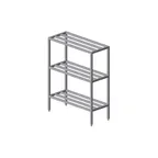 image of Prairie View SWB246048-3 Institutional 3 Tier Square Bar Shelving Unit - 48"W x 24"D x 60"H